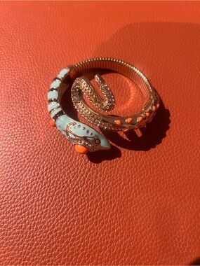 Anna Dello Russo X H&M Turquoise and Orange Snake Coil Bracelet
